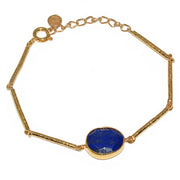 Bracelet doré et lapis