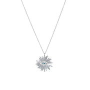 Sautoir argent 925 soleil et oeil nacre