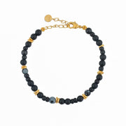 Bracelet perles pierres naturelles - AGATE NOIRE