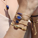 Bracelet doré et lapis