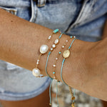 Bracelet tressé pierre et zircon