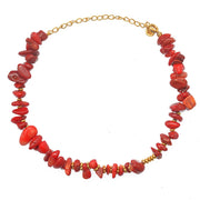Bracelet de cheville doré et corail