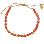 Bracelet cordon doré et pierres naturelles