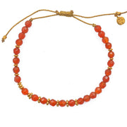 Bracelet cordon doré et pierres naturelles
