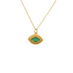 Collier doré oeil en pierre naturelle - ONYX VERTE