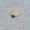 Bague dorée martelée et pierre ovale - 50 / ONYX NOIRE