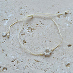 Bracelet fin tressé etoile de David argent 925 et zircons