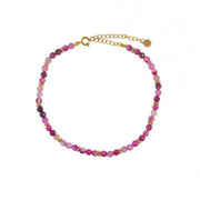 Bracelet de cheville doré et perles - AGATE ROSE