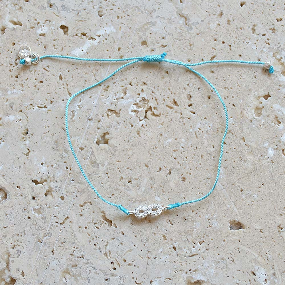 Bracelet tressé infini argent 925 et zircons