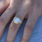 Bague dorée pierre cabochon ovale - 50 / PIERRE DE LUNE