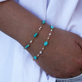 Bracelet doré fil et pierres