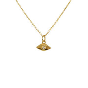 Collier doré médaille oeil et pierre - PIERRE DE LUNE