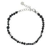 Bracelet argent 925 bois noir et mali