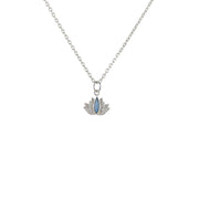 Collier argent 925 lotus et labradorite