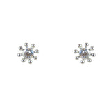 Boucles puces argent 925 soleil et zircon - Boucles