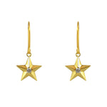 Boucles dorées étoile et pierre - ZIRCONS - Boucles