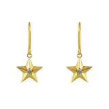 Boucles dorées étoile et pierre - ZIRCONS - Boucles