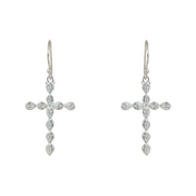 Boucles argent 925 croix et zircons - Boucles d’oreilles