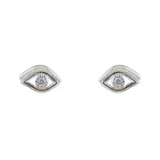 Boucles argent 925 puces oeil et zircon - Boucles d’oreilles