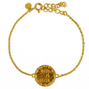Bracelet doré et médaille martelée Toi & Moi