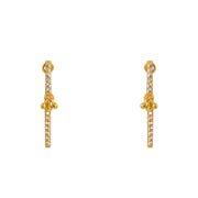 Boucles dorées barres et zircons - ZIRCON BLANC
