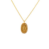 Gold necklace with star of David and eye pendant