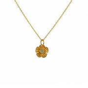 Collier doré pendentif fleur et pierre - PREHNITE - Colliers