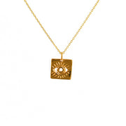 Collier doré et pendentif carré oeil - Colliers