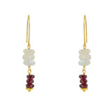Boucles dorées duo de pierres en disques - GRENAT & PIERRE