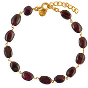 Bracelet doré et pierres ovales - GRENAT - Bracelets