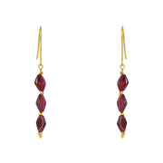 Boucles dorées et pierre en losange