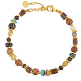 Bracelet pierres naturelles et disques dorés - BOIX &