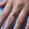 Bague dorée et pampille pierre - 50 / LAPIS