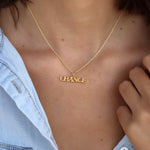 Collier doré martelé chance