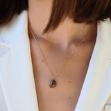 18k gold and black tourmaline necklace