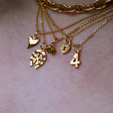 Collier doré et pendentif dé porte bonheur 42 cm