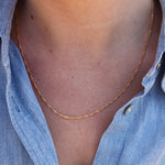 Collier doré maille singapour torsadée