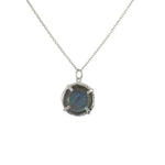 Luckyteam bijoux femme argent 925 collier pierre ronde labradorite